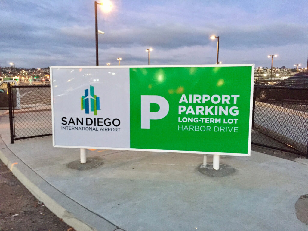 San Diego Airport Sign Cabinet - Lightbox sign like a Monument Signs